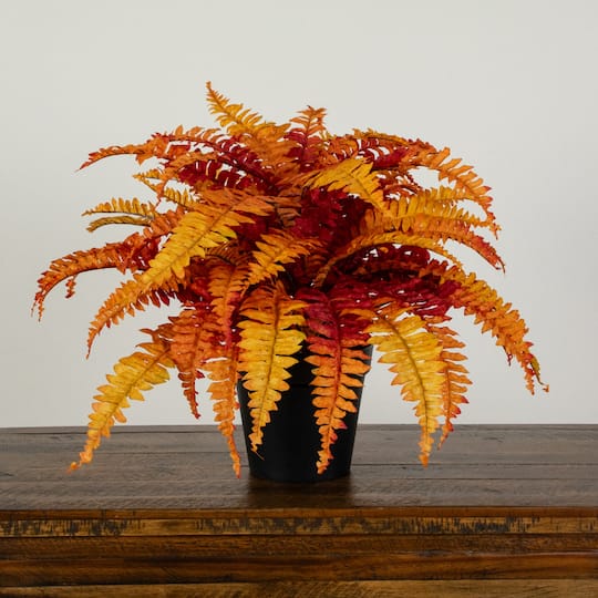 24" Autumn Artificial Fall Boston Fern Plant
